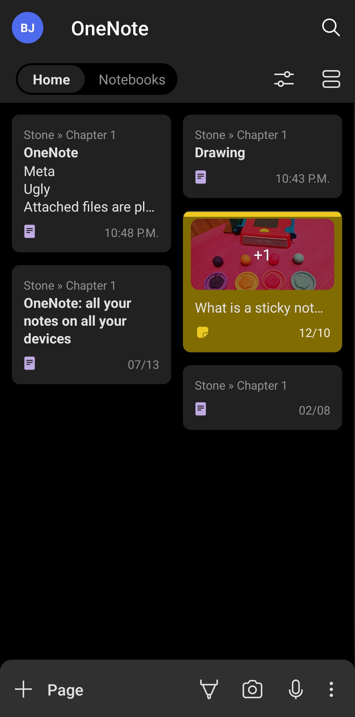 onenote app interface